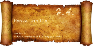 Hanke Attila névjegykártya