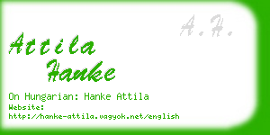 attila hanke business card